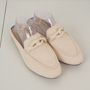 ROTHYS The Point Loafer Flat Knit Mules Cream Beige Women's W9